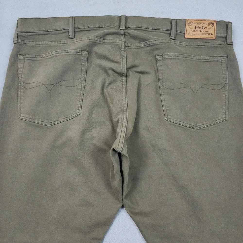 Polo Ralph Lauren Sullivan Jeans Mens 42x30 Olive Green Slim Stretch Preppy